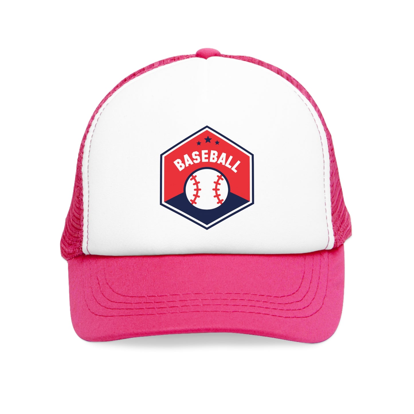 Mesh Cap Hat with Baseball Design – Adjustable Trucker Hat for Men & Women, Black, Blue, Pink, Red