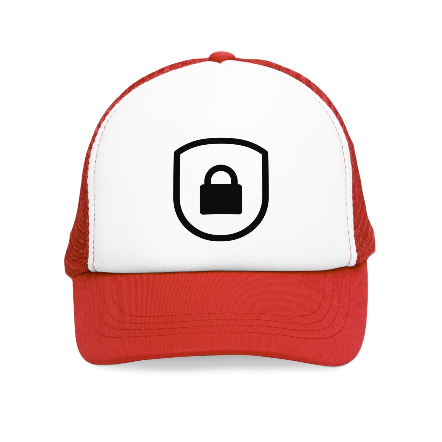 Mesh Cap Hat with Lock Icon Design – Black, Blue, Pink & Red