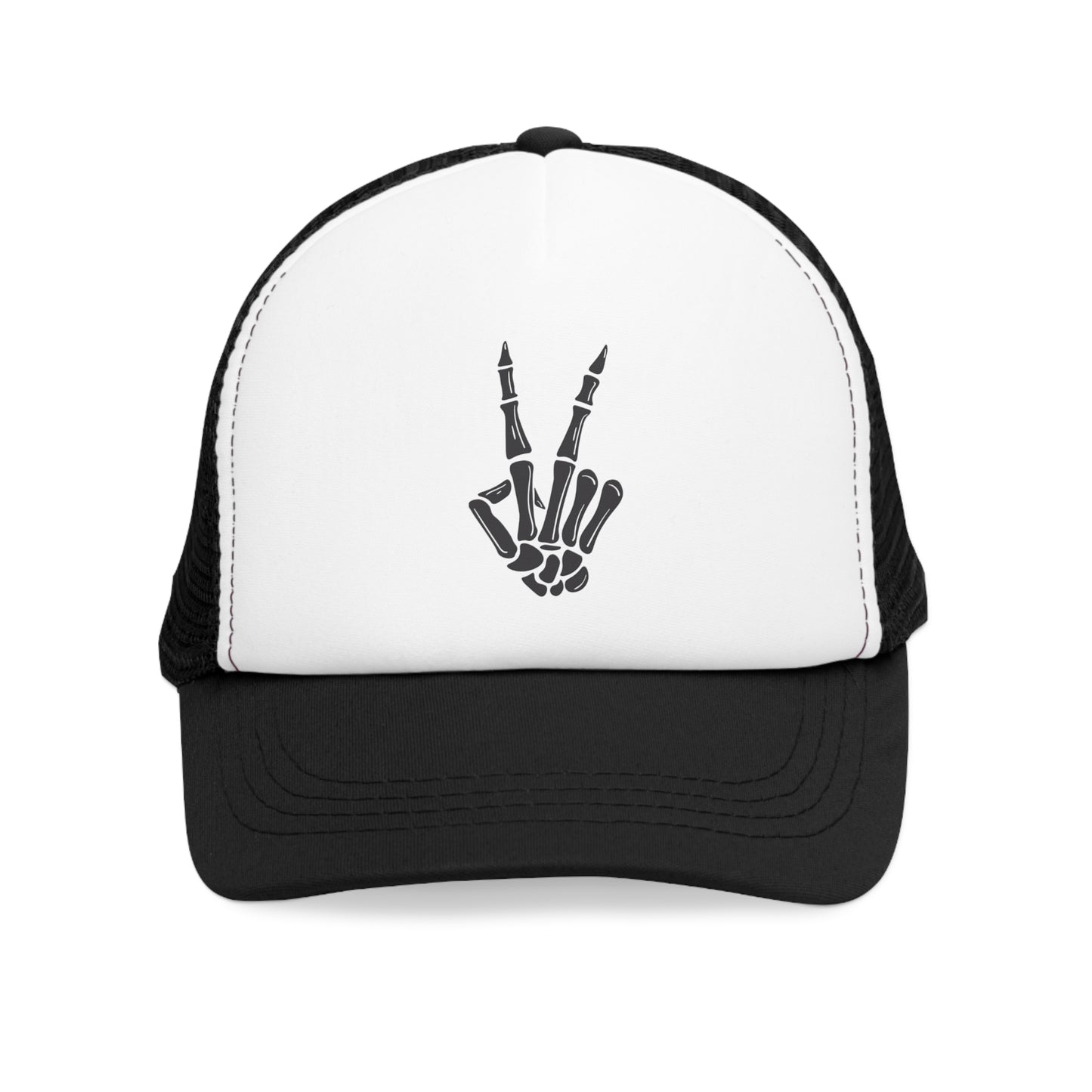 Mesh Cap Hat – Skeleton Hand Design in Black, Blue, Pink & Red