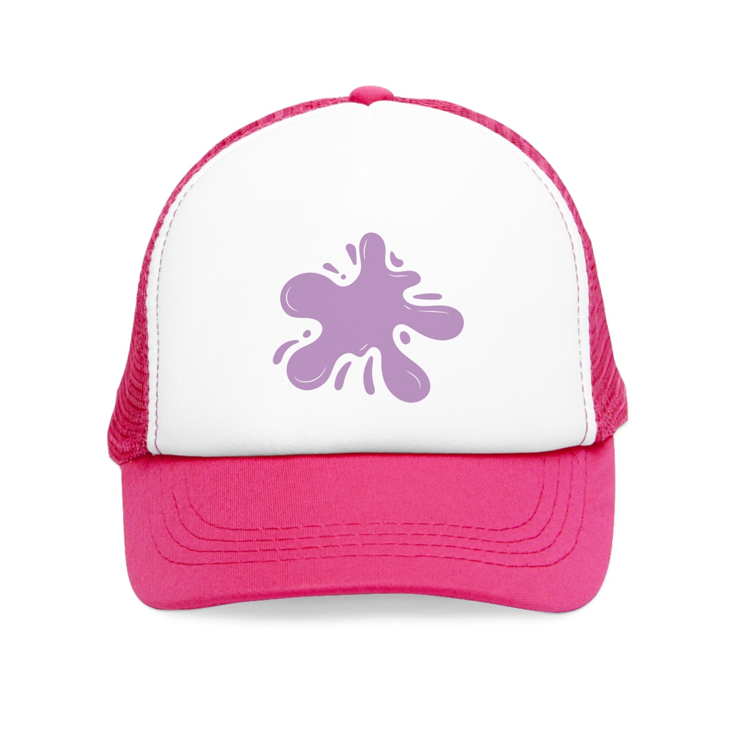 Mesh Cap Hat with Unique Purple Splash Design – Black, Blue, Pink & Red