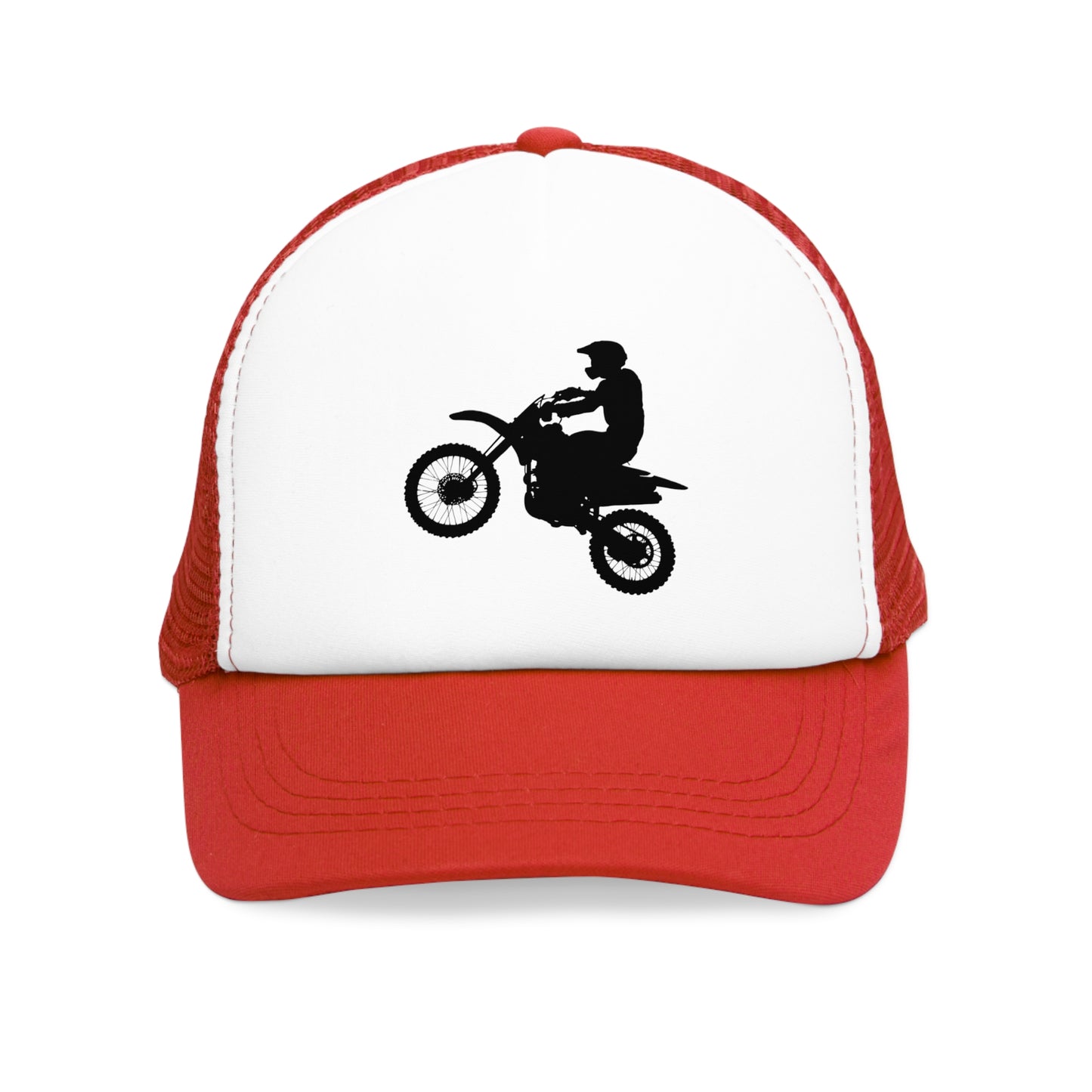 Mesh Cap Hat with Motorbike Design – Adjustable Trucker Hat for Men & Women, Black, Blue, Pink, Red