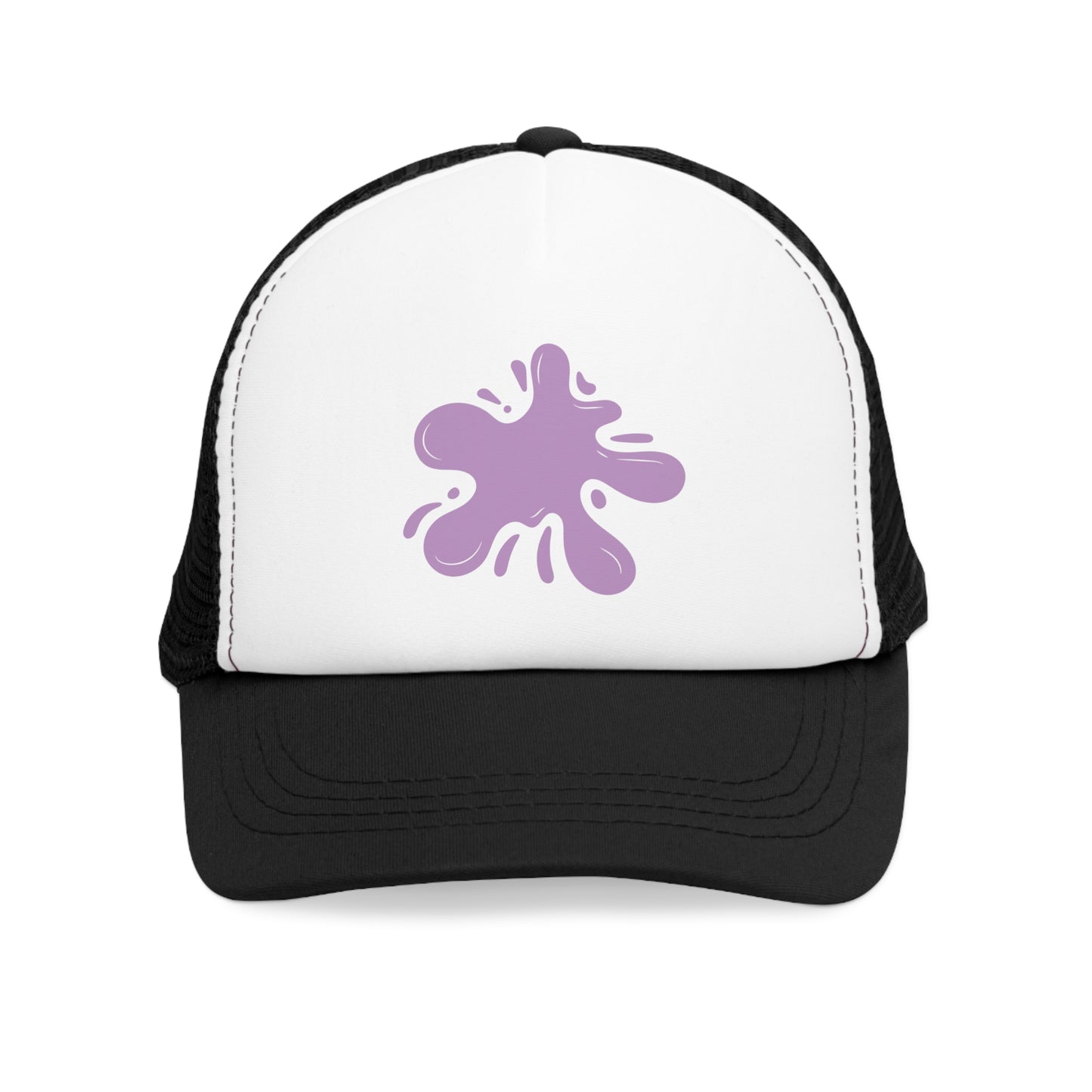 Mesh Cap Hat with Unique Purple Splash Design – Black, Blue, Pink & Red