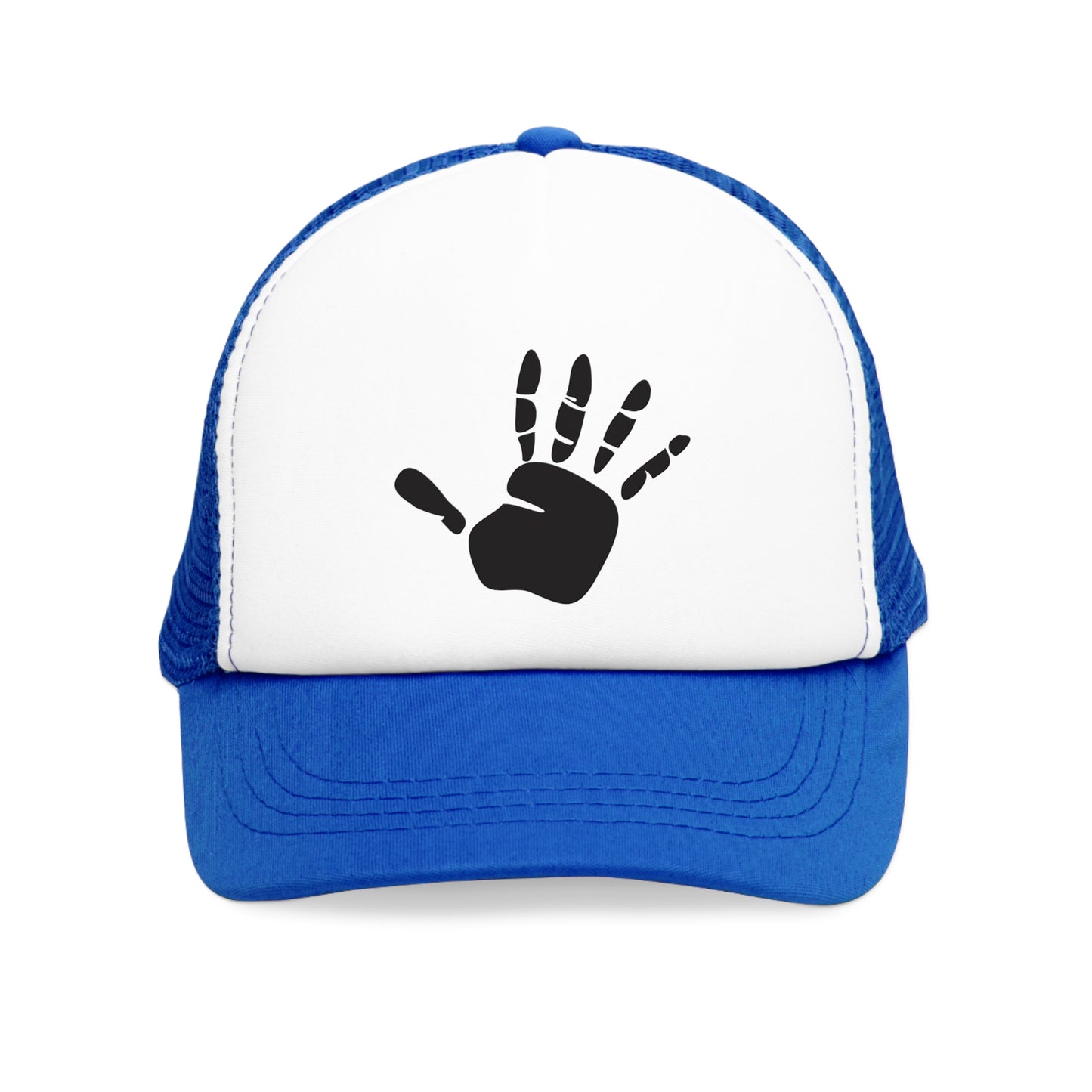Mesh Cap Hat – Handprint Design Adjustable Trucker in Black, Blue, Pink & Red