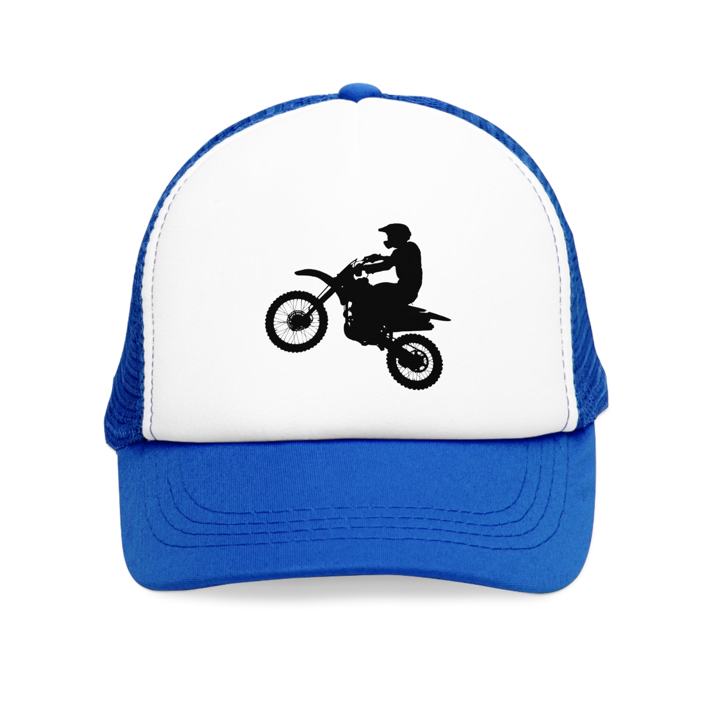 Mesh Cap Hat with Motorbike Design – Adjustable Trucker Hat for Men & Women, Black, Blue, Pink, Red