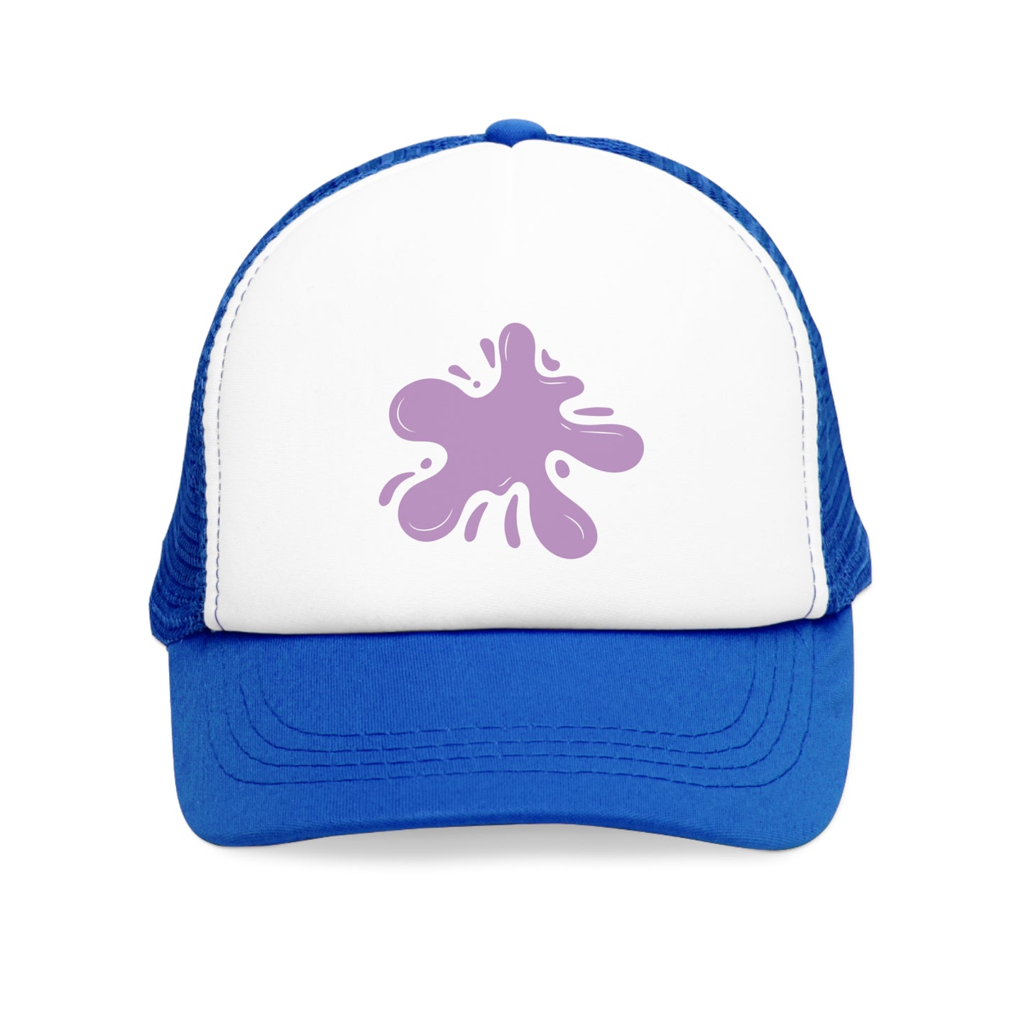 Mesh Cap Hat with Unique Purple Splash Design – Black, Blue, Pink & Red
