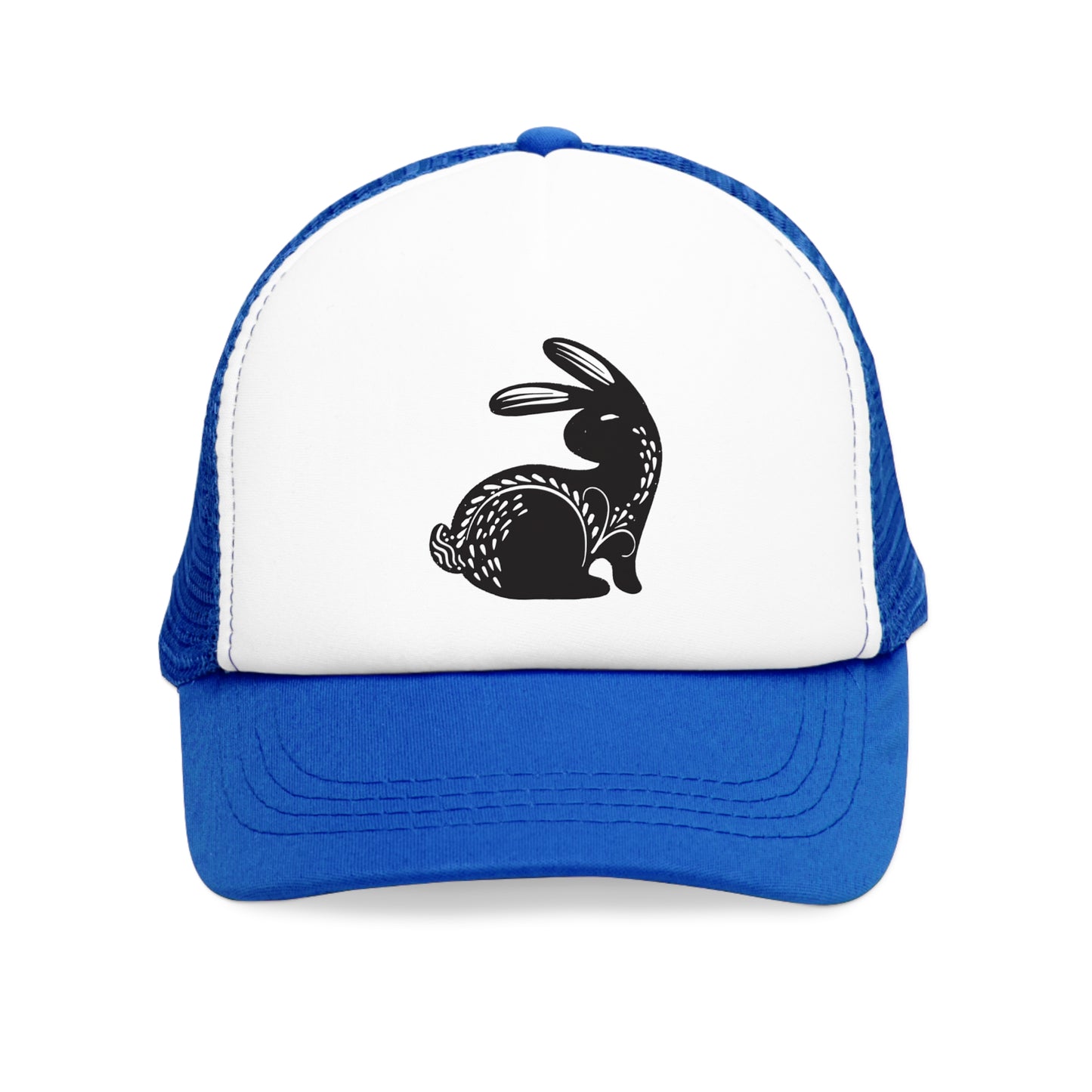 Mesh Cap Hat – Rabbit Design Adjustable Trucker in Black, Blue, Pink & Red