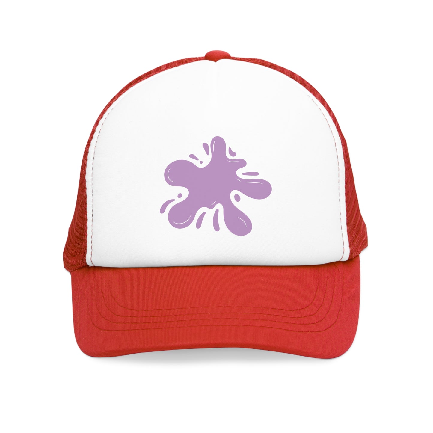 Mesh Cap Hat with Unique Purple Splash Design – Black, Blue, Pink & Red