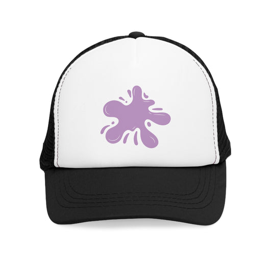 Mesh Cap Hat with Unique Purple Splash Design – Black, Blue, Pink & Red