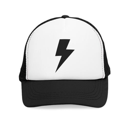 Mesh Cap Hat with Lightning Bolt Design – Adjustable Trucker Hat for Men & Women, Black, Blue, Pink, Red