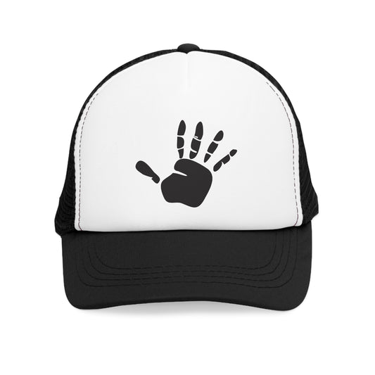Mesh Cap Hat – Handprint Design Adjustable Trucker in Black, Blue, Pink & Red