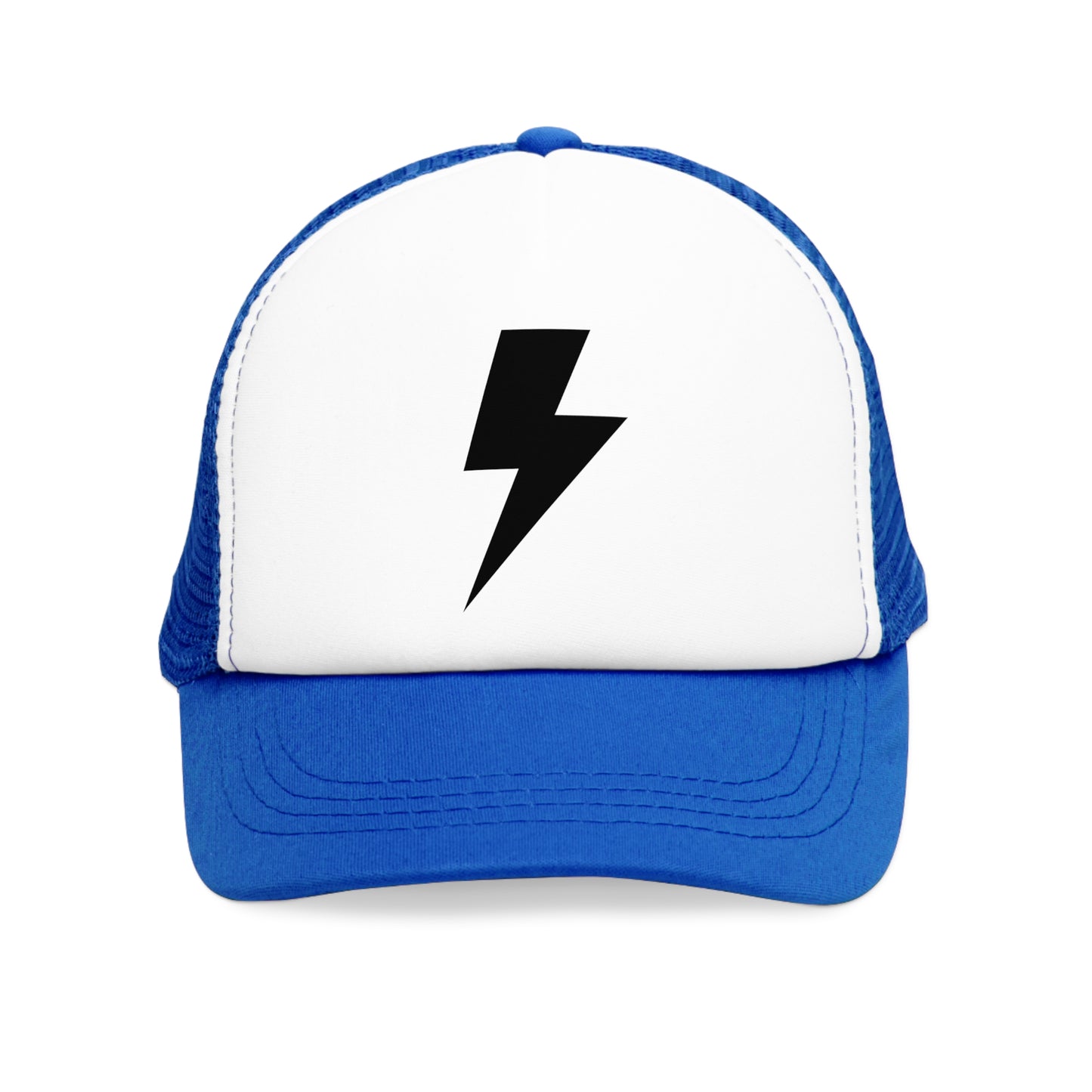 Mesh Cap Hat with Lightning Bolt Design – Adjustable Trucker Hat for Men & Women, Black, Blue, Pink, Red
